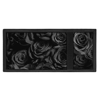 Black Rose Print Trifold Wallet