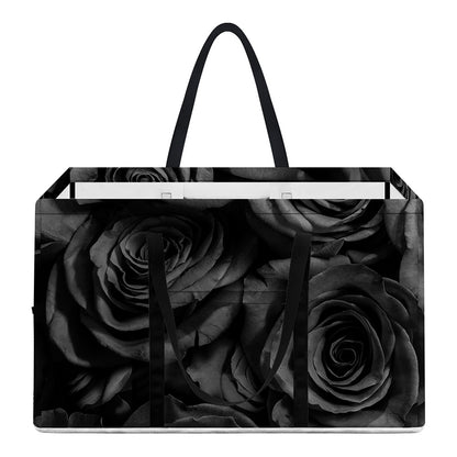 Black Rose Print Utility Tote Bag