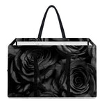 Black Rose Print Utility Tote Bag