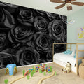 Black Rose Print Wall Sticker