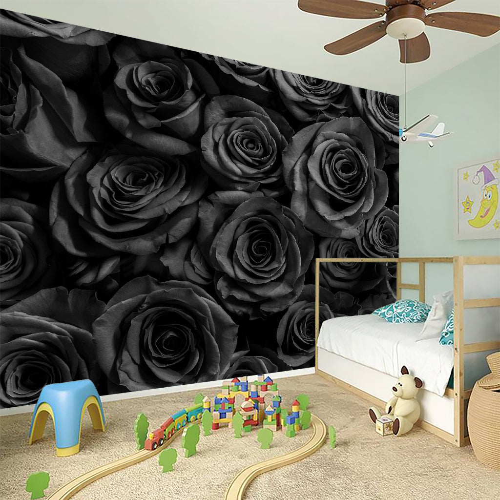 Black Rose Print Wall Sticker