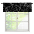 Black Rose Print Window Valance