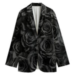 Black Rose Print Women's Blazer