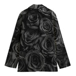 Black Rose Print Women's Blazer