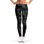 Black Rose Print Women's Leggings