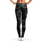 Black Rose Print Women's Leggings