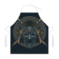 Black Samurai Mask Print Adjustable Apron