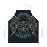 Black Samurai Mask Print Adjustable Apron