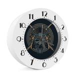 Black Samurai Mask Print Alarm Clock