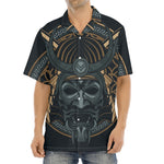 Black Samurai Mask Print Aloha Shirt