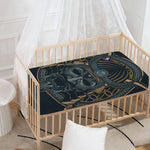 Black Samurai Mask Print Baby Crib Sheet