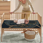 Black Samurai Mask Print Baby Crib Sheet