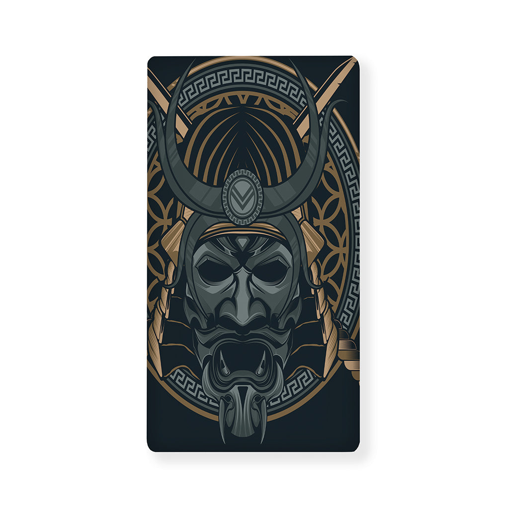 Black Samurai Mask Print Baby Crib Sheet