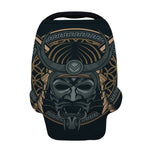 Black Samurai Mask Print Baby Seat Cover