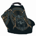 Black Samurai Mask Print Baby Seat Cover
