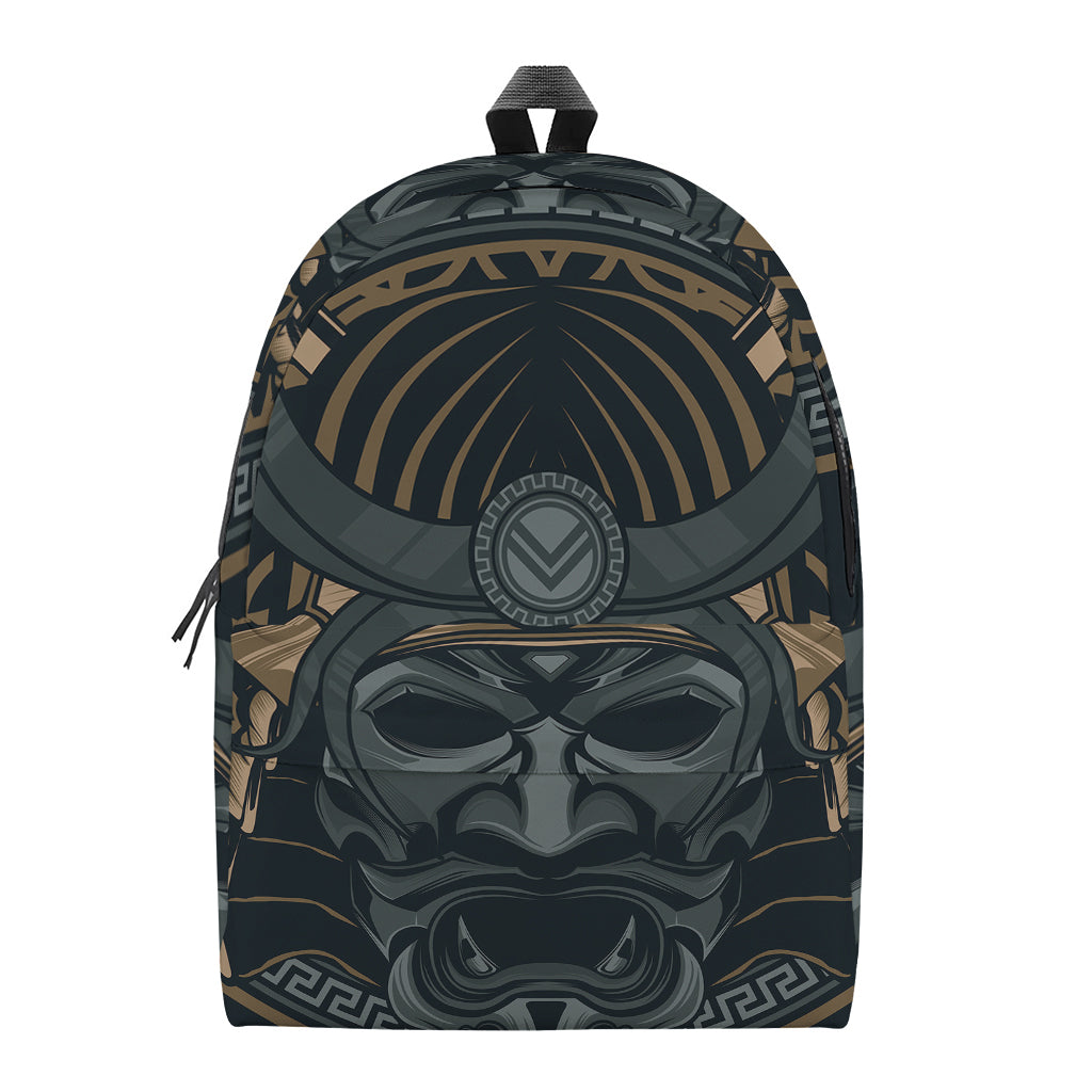 Black Samurai Mask Print Backpack