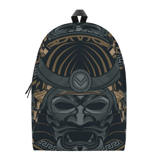 Black Samurai Mask Print Backpack