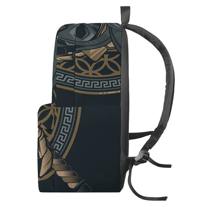 Black Samurai Mask Print Backpack