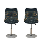 Black Samurai Mask Print Bar Stool Covers
