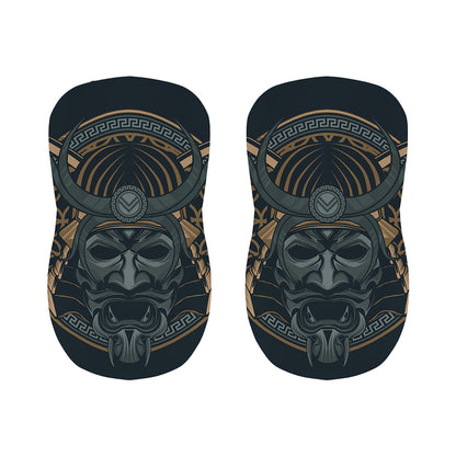 Black Samurai Mask Print Bar Stool Covers