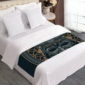 Black Samurai Mask Print Bed Runner