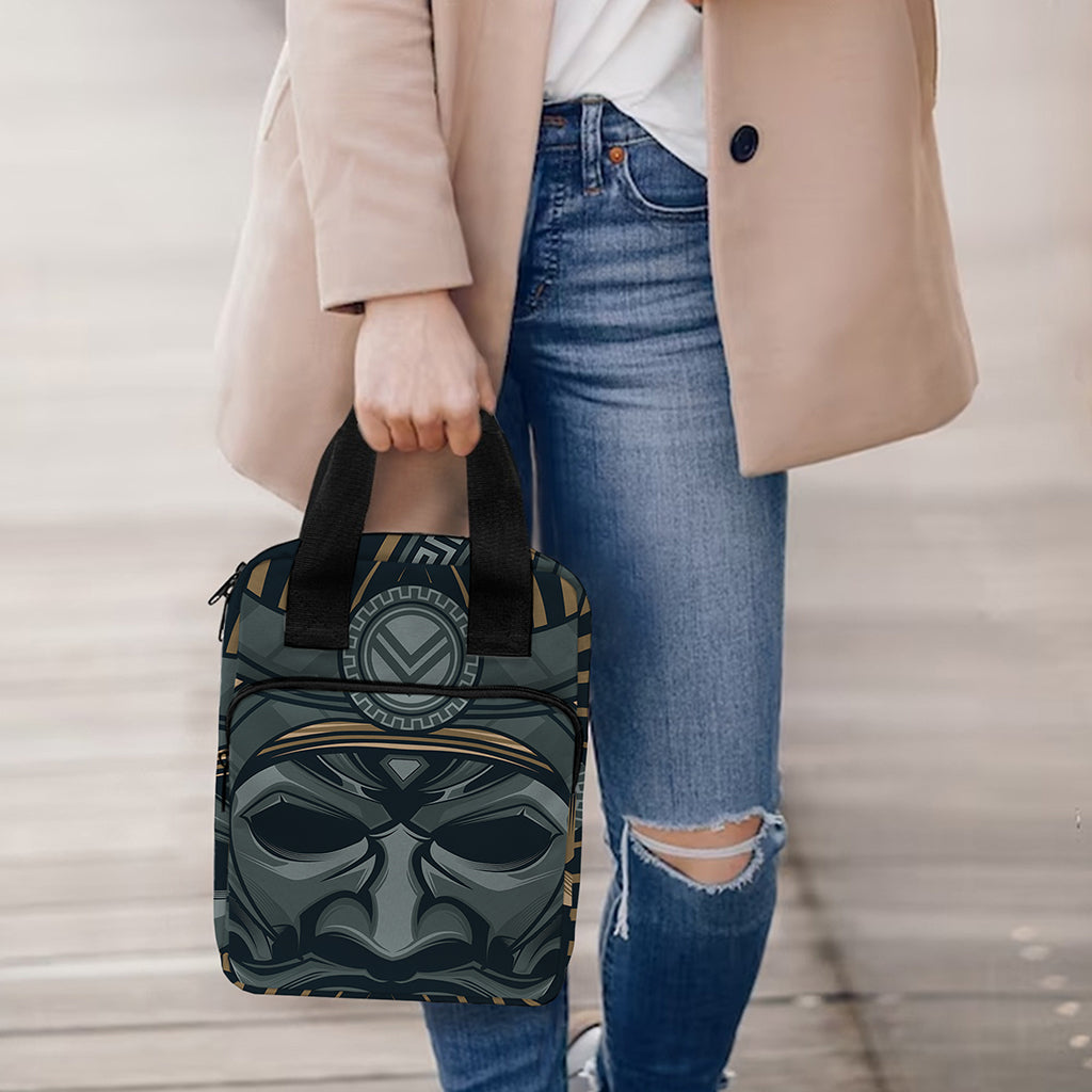 Black Samurai Mask Print Bible Tote Bag