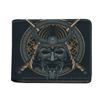 Black Samurai Mask Print Bifold Wallet