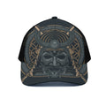 Black Samurai Mask Print Black Mesh Trucker Hat