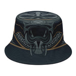 Black Samurai Mask Print Bucket Hat