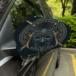 Black Samurai Mask Print Car Side Mirror Covers