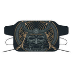 Black Samurai Mask Print Car Windshield Snow Cover