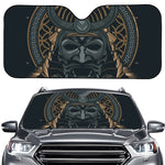 Black Samurai Mask Print Car Windshield Sun Shade