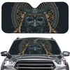 Black Samurai Mask Print Car Windshield Sun Shade