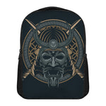 Black Samurai Mask Print Casual Backpack