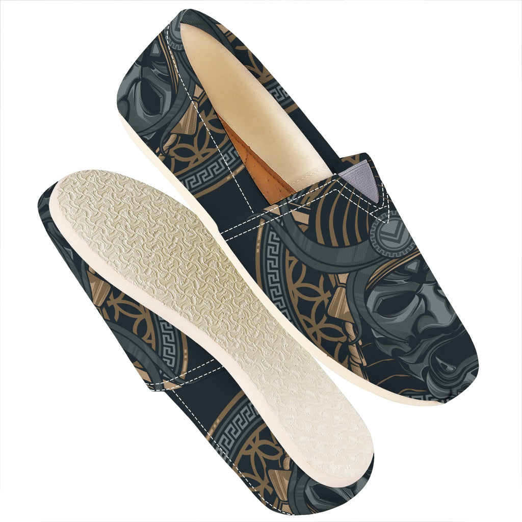 Black Samurai Mask Print Casual Shoes