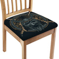 Black Samurai Mask Print Chair Cushion Cover