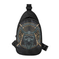 Black Samurai Mask Print Sling Bag