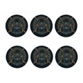 Black Samurai Mask Print Coaster Set