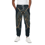 Black Samurai Mask Print Cotton Pants