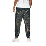 Black Samurai Mask Print Cotton Pants