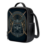Black Samurai Mask Print Crossbody Lunch Bag