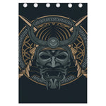 Black Samurai Mask Print Curtain
