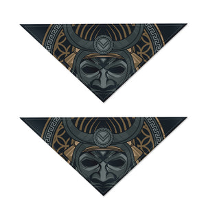 Black Samurai Mask Print Dog Bandana