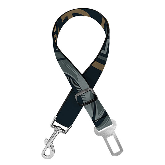 Black Samurai Mask Print Dog Seat Belt