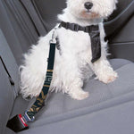 Black Samurai Mask Print Dog Seat Belt