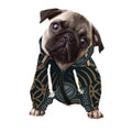 Black Samurai Mask Print Dog Zip Up Hoodie