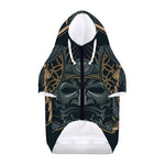 Black Samurai Mask Print Dog Zip Up Hoodie