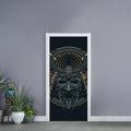 Black Samurai Mask Print Door Sticker