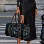 Black Samurai Mask Print Duffle Bag