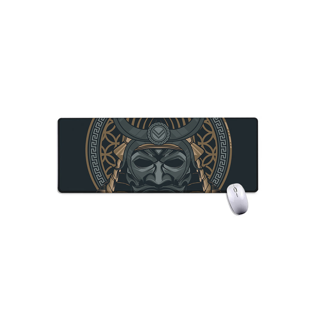 Black Samurai Mask Print Extended Mouse Pad